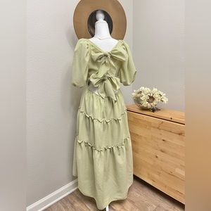 NWT Mustard Seed - Cottagecore Light Sage Princess Sleeve Dress